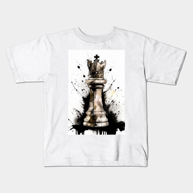 King Chess Piece Painting Kids T-Shirt by TortillaChief